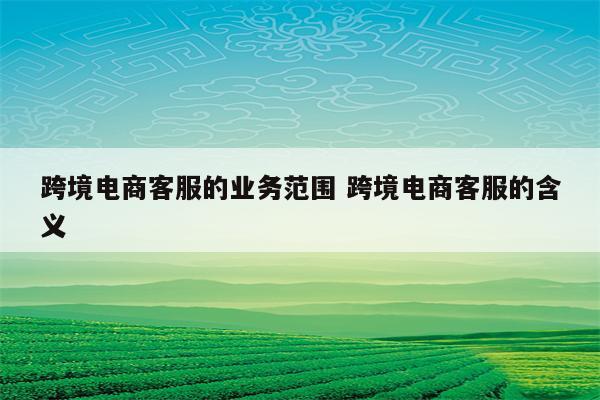 跨境电商客服的业务范围 跨境电商客服的含义
