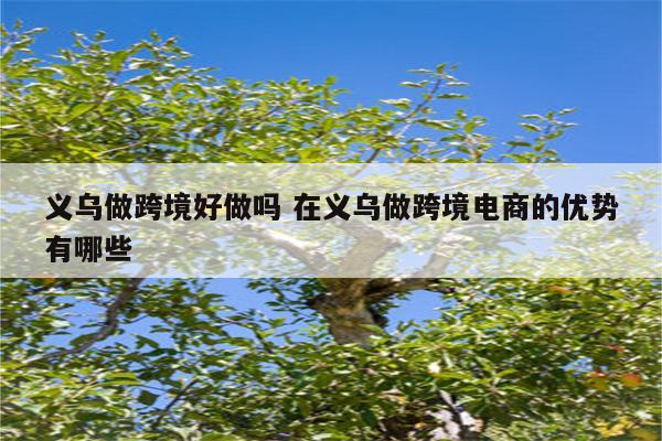 义乌做跨境好做吗 在义乌做跨境电商的优势有哪些