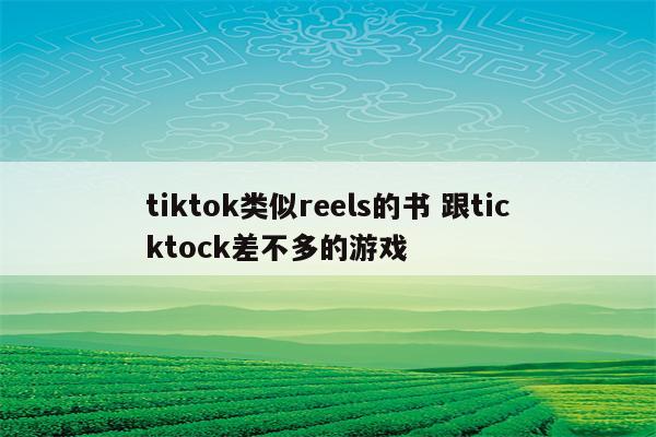 tiktok类似reels的书 跟ticktock差不多的游戏