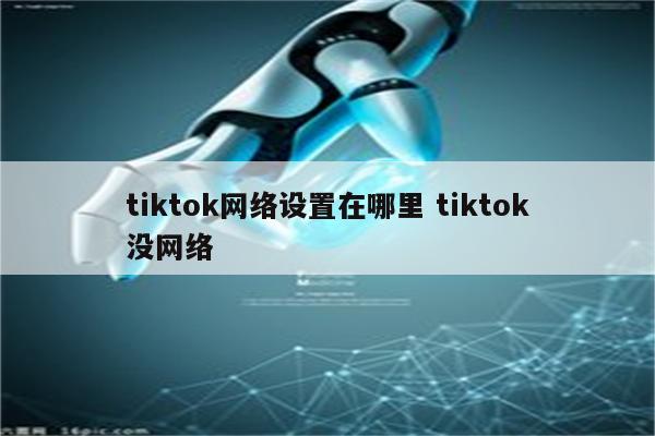 tiktok网络设置在哪里 tiktok没网络