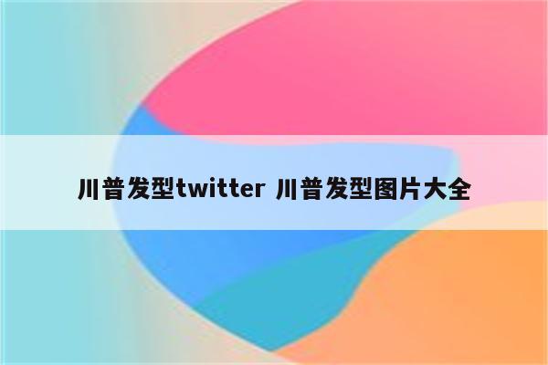 川普发型twitter 川普发型图片大全