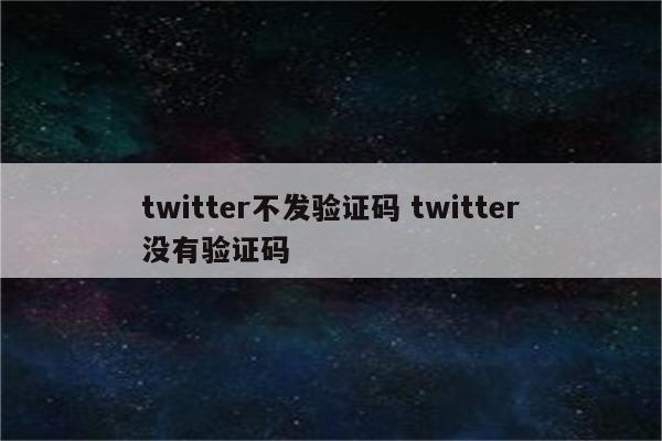 twitter不发验证码 twitter没有验证码