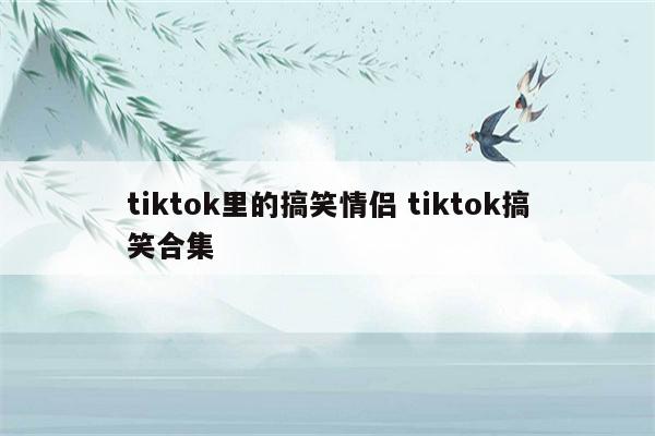 tiktok里的搞笑情侣 tiktok搞笑合集