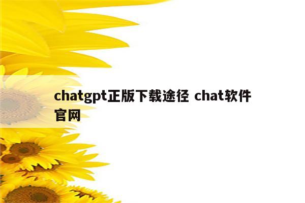 chatgpt正版下载途径 chat软件官网