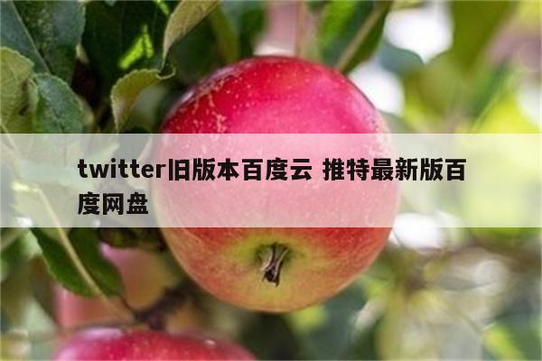 twitter旧版本百度云 推特最新版百度网盘