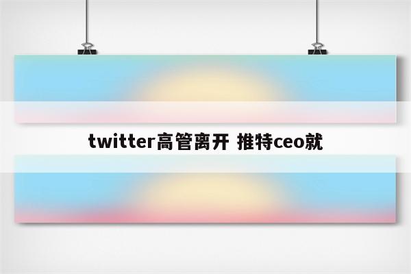 twitter高管离开 推特ceo就