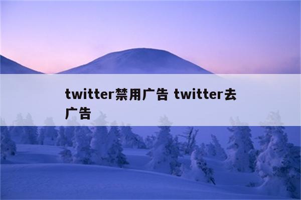 twitter禁用广告 twitter去广告