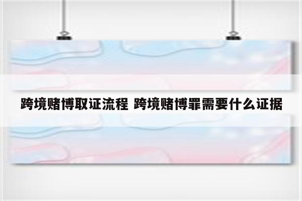 跨境赌博取证流程 跨境赌博罪需要什么证据