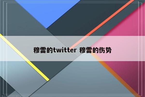 穆雷的twitter 穆雷的伤势