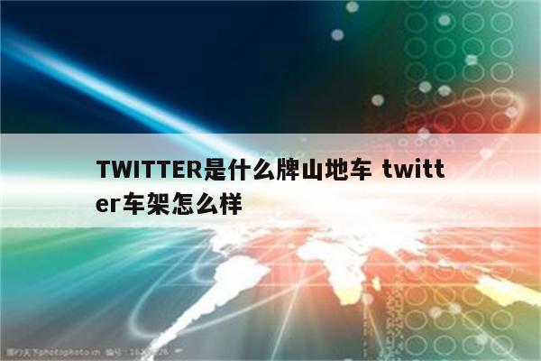 TWITTER是什么牌山地车 twitter车架怎么样