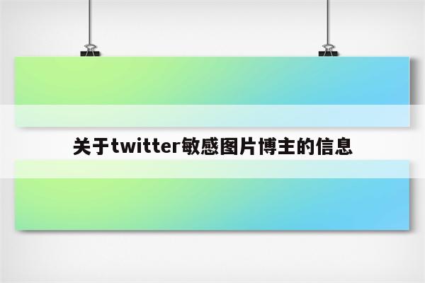 关于twitter敏感图片博主的信息