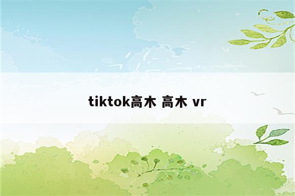 tiktok高木 高木 vr