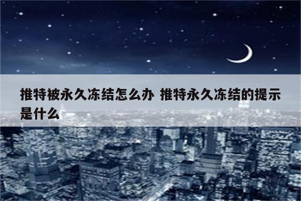 推特被永久冻结怎么办 推特永久冻结的提示是什么