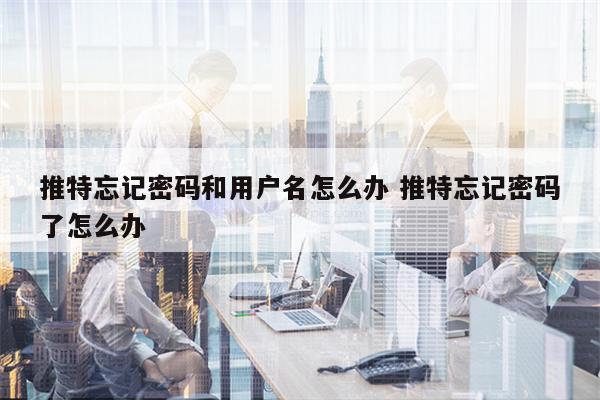 推特忘记密码和用户名怎么办 推特忘记密码了怎么办