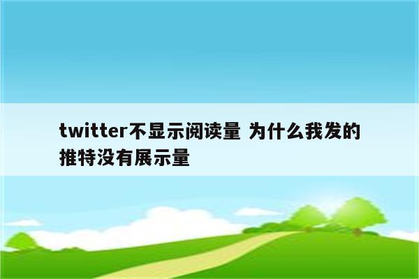 twitter不显示阅读量 为什么我发的推特没有展示量