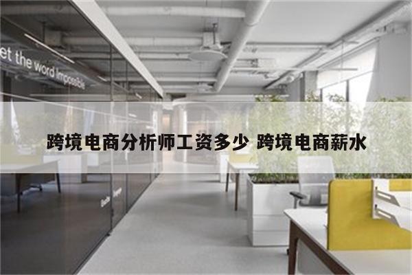 跨境电商分析师工资多少 跨境电商薪水