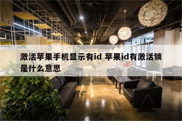 激活苹果手机显示有id 苹果id有激活锁是什么意思