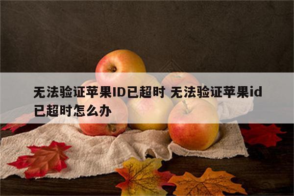 无法验证苹果ID已超时 无法验证苹果id已超时怎么办
