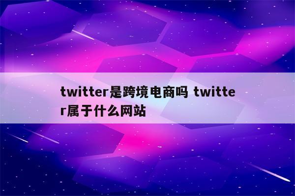 twitter是跨境电商吗 twitter属于什么网站
