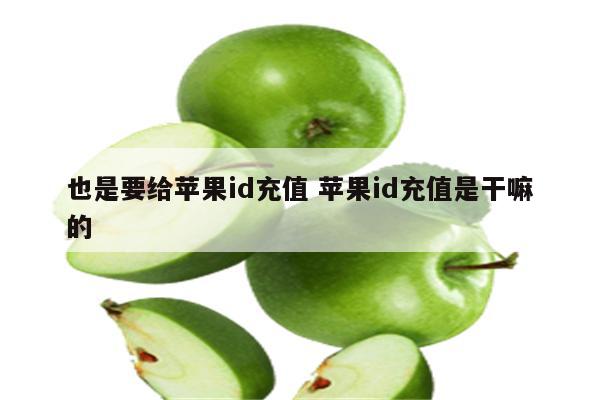 也是要给苹果id充值 苹果id充值是干嘛的