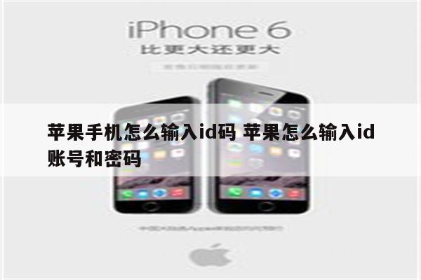 苹果手机怎么输入id码 苹果怎么输入id账号和密码