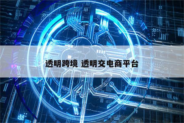 透明跨境 透明交电商平台