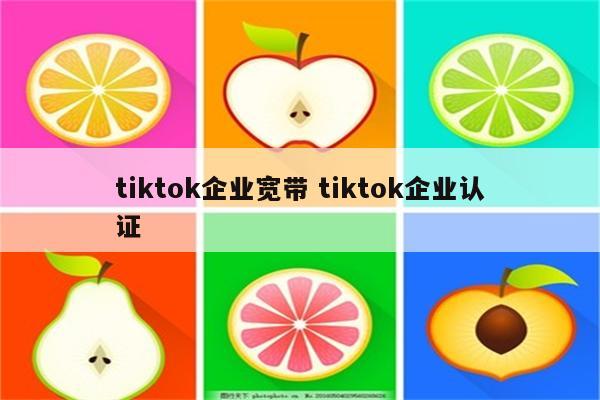 tiktok企业宽带 tiktok企业认证