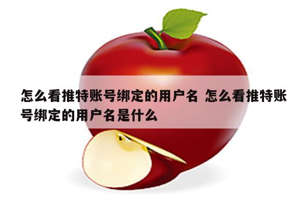 怎么看推特账号绑定的用户名 怎么看推特账号绑定的用户名是什么