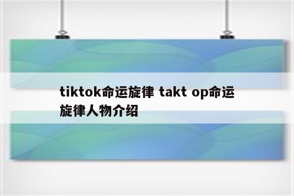 tiktok命运旋律 takt op命运旋律人物介绍