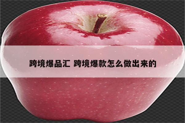 跨境爆品汇 跨境爆款怎么做出来的