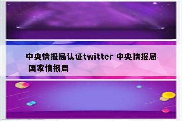 中央情报局认证twitter 中央情报局 国家情报局