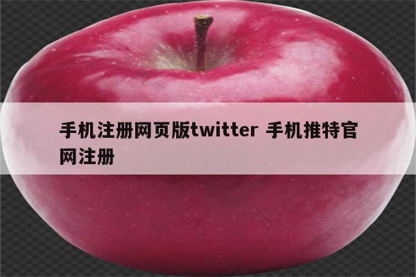手机注册网页版twitter 手机推特官网注册