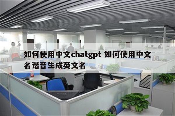 如何使用中文chatgpt 如何使用中文名谐音生成英文名
