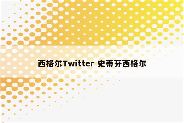 西格尔Twitter 史蒂芬西格尔