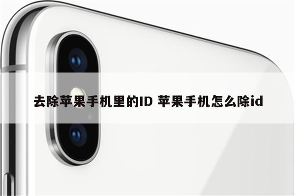 去除苹果手机里的ID 苹果手机怎么除id