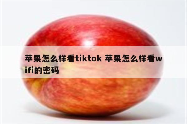 苹果怎么样看tiktok 苹果怎么样看wifi的密码
