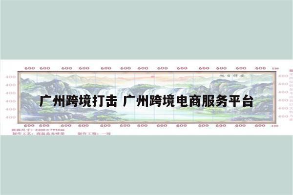 广州跨境打击 广州跨境电商服务平台