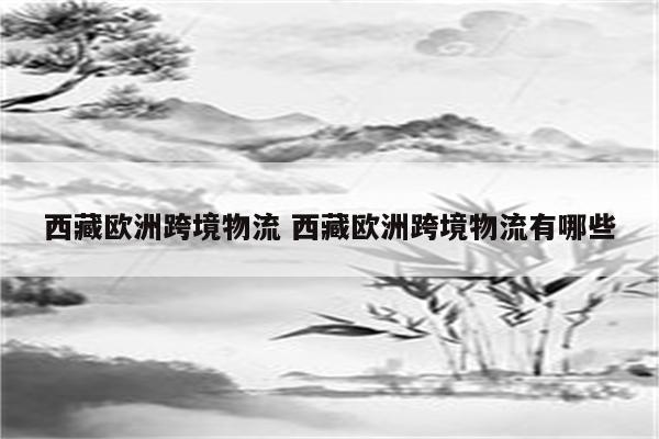 西藏欧洲跨境物流 西藏欧洲跨境物流有哪些