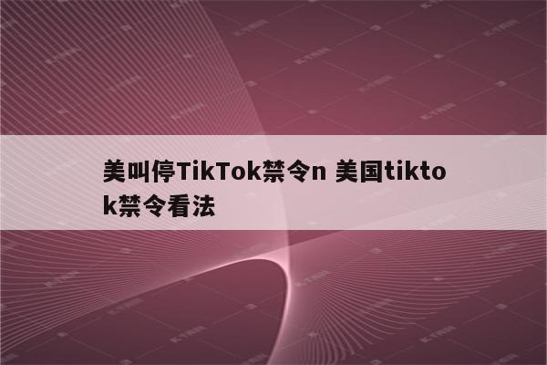 美叫停TikTok禁令n 美国tiktok禁令看法