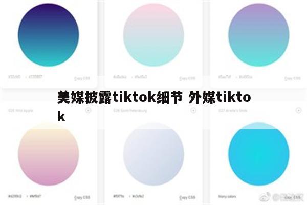 美媒披露tiktok细节 外媒tiktok