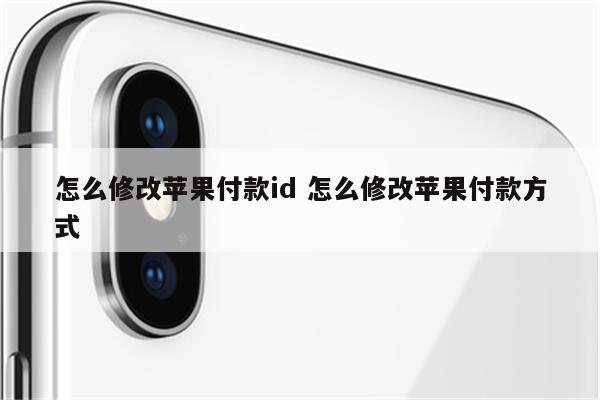 怎么修改苹果付款id 怎么修改苹果付款方式