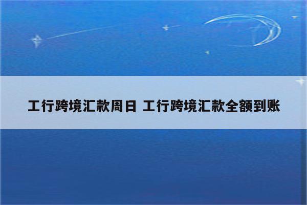 工行跨境汇款周日 工行跨境汇款全额到账