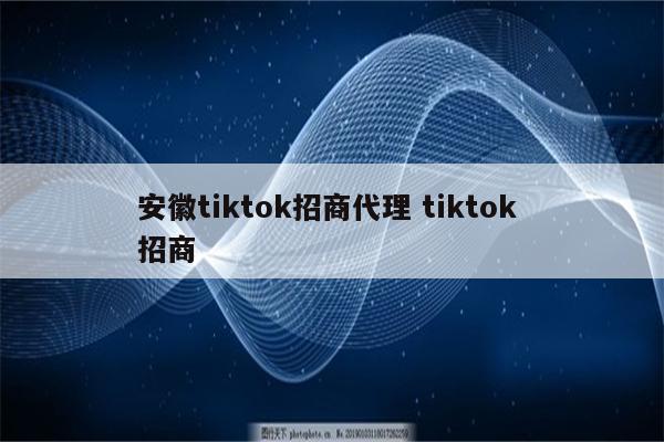 安徽tiktok招商代理 tiktok 招商