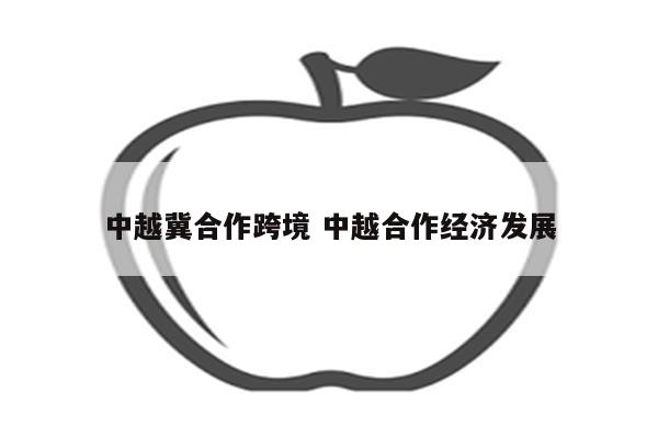 中越冀合作跨境 中越合作经济发展