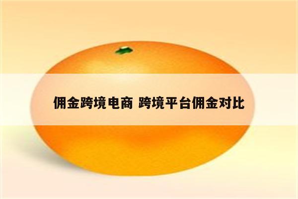 佣金跨境电商 跨境平台佣金对比