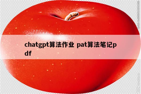 chatgpt算法作业 pat算法笔记pdf
