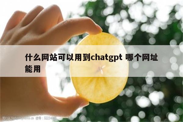 什么网站可以用到chatgpt 哪个网址能用