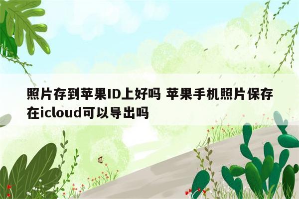 照片存到苹果ID上好吗 苹果手机照片保存在icloud可以导出吗