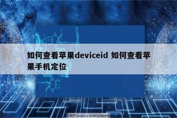 如何查看苹果deviceid 如何查看苹果手机定位