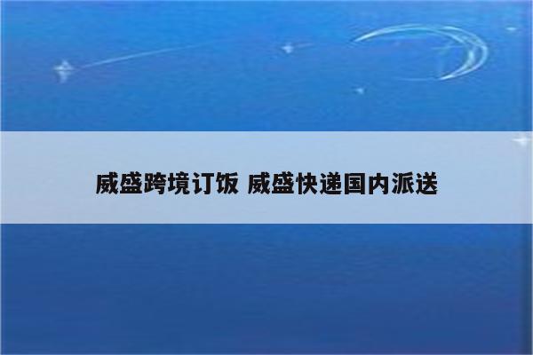 威盛跨境订饭 威盛快递国内派送